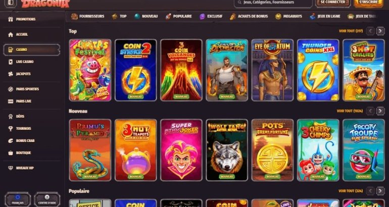 Découvrez la magie du gaming et du divertissement au Dragonia Casino en ligne