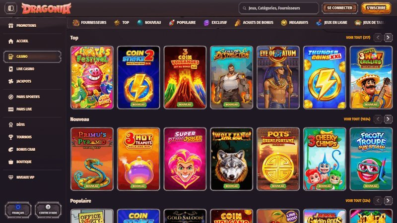 Découvrez la magie du gaming et du divertissement au Dragonia Casino en ligne